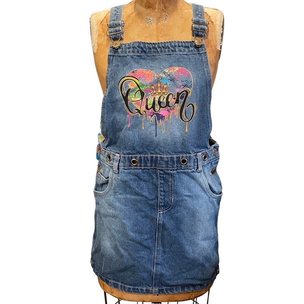Chillipop Girls Youth Queen Overall Denim Dress Size 14/16